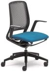 Sedus se:motion, B&uuml;rostuhl, schwarz, mit Armlehnen, Sitzpolster in blau, Kunststoff,