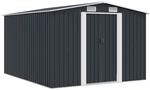 vidaXL Ger&auml;tehaus 257x298x178cm Metall Ger&auml;teschuppen Gartenhaus Schuppen