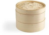 Ken Hom Bambus Dampfgarer, 20cm, Excellence, Asiatischer D&auml;mpfkorb mit 2 Etagen,