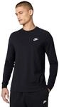 Nike Herren M NSW CLUB TEE - LS Langarm T-shirt, Schwarz (Black/White/010), L
