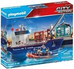 PLAYMOBIL City Action 70769 Gro&szlig;es Containerschiff mit Zollboot,...