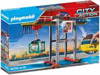 PLAYMOBIL City Action 70770 Elektrischer Portalkran mit Containern, Motor zum
