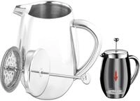 Rosenstein & S&ouml;hne Kaffeekanne: Thermo-Kaffeebereiter, French-Press, Edelstahl,