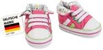 Heless 446 - Puppen Sneaker in Pink, Gr&uuml;n und Wei&szlig;, mit Blumen-Innenfutter, f&uuml;r