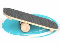 SportPlus Balance Board aus Holz mit Rolle, rutschfestes Griptape, ideal für