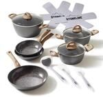 STONELINE Ceramic Keramikpfanne T&ouml;pfe Set 14 teilig 18/20/24cm T&ouml;pfe Pfannen