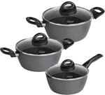 STONELINE Ceramic Keramik Topfset 6 teilig 18/20/24cm Topf mit Deckel T&ouml;pfe