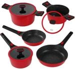STONELINE SMART Pfannen und T&ouml;pfe Set 8-teilig, Aluguss Topfset mit Deckel,