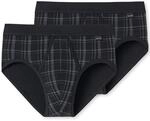 Schiesser Herren 2 Pack Sportslip mit Eingriff - Classic, schwarz_172691, 5/ M