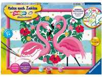 Ravensburger Malen nach Zahlen 28782 - Liebenswerte Flamingos Kinder, Mittel