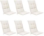Beautissu 6er Set Hochlehner Auflagen Sitzkissen Stuhlkissen Sitzpolster