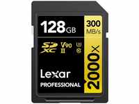 Lexar Professional 2000x SD Karte 128GB, SDXC UHS-II Speicherkarte ohne Lesegerät,