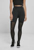 Urban Classics Damen TB4105-Ladies High Waist Transparent Tech Mesh Leggings, Black,