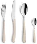 Kuppels PRISMA Besteck Set 6 Personen 24-teilig Baumwollwei&szlig;, 18/0 Edelstahl