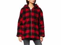 Urban Classics Damen Ladies Hooded Oversized Check Sherpa Jacket Jacke, Mehrfarbig