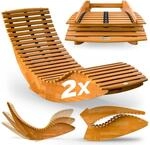 Casaria&reg; 2X Sonnenliege Klappbar Wetterfest Holz 160kg Belastbarkeit Pflegeleicht