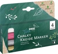 KREUL 22708 - Chalky Kreidemarker, 4 Stifte, medium, matt, deckend, lichtecht,