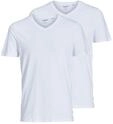 JACK & JONES Herren Jacbasic V-hals Tee 2 Pack T Shirt, Wei&szlig; (White White), XL EU