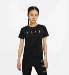 Nike Damen Run Dvn Miler T Shirt, Black/Reflective Silv, S EU
