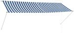 vidaXL Einziehbare Markise 350 x 150 cm Blau und Wei&szlig;