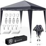 CASARIA Pavillon Capri 3x3m Pop-up Anthrazit | mit Tasche, Winterfest, UV-Schutz 50,