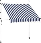 vidaXL Einziehbare Markise Handbetrieben 250 cm Blau/Wei&szlig; Gestreift
