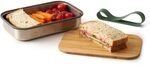 BLACK + BLUM Edelstahl Sandwichbox | Olive | 900 ml Edelstahl Dose mit Deckel 