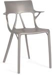 Kartell A.I. Stuhl, Polypropylen, Metallic Grey, 55 x 59 x 94 cm, 2 St&uuml;ck
