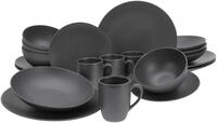 CreaTable, 23146, Serie SOFT TOUCH BLACK, 20-teiliges Geschirrset, Kombiservice aus