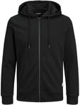 JACK & JONES Herren Jjebasic Zip Hood Noos Ps Cardigan Sweater, Schwarz, 5XL EU