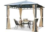 TOOLPORT Gartenpavillon 3x3 m Polycarbonat Dach ca. 8mm Pavillon 4 Seitenteile
