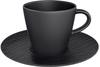 Villeroy & Boch Manufacture Rock Kaffeetasse mit Untertasse, Schwarz, Premium