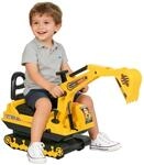 HOMCOM Sitzbagger Aufsitzbagger mit Schaufel Hupe 30kg 1,5-4 Jahre Gelb 