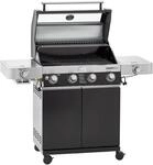 R&Ouml;SLE Gasgrill BBQ-Station VIDERO G4-S Schwarz, Grill mit 4 Edelstahlbrennern, extra