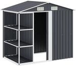 vidaXL Gartenhaus mit Regal 4 L&uuml;ftungsschlitzen Schiebet&uuml;r Ger&auml;teschuppen