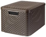 Curver 03619-210-00 Aufbewahrungsbox Style mit Deckel L, 30 L, dunkelbraun