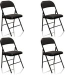 hjh OFFICE 803004 Klappstuhl 4er Set TUDELA Kunstleder Besucherstuhl Faltstuhl