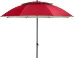 Doppler derby WINDPROFI Sonnenschirm f&uuml;r Strand, Balkon und Terrasse 200 cm Rot
