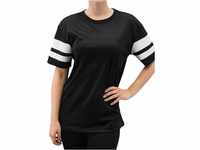 Urban Classics Damen T-shirt Ladies Stripe Mesh Tee T Shirt, Blk/Wht, M EU