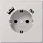 Jung LS1520-15CALG SCHUKO-Steckdose mit USB Typ AC (max. 3A) mit erh&ouml;htem