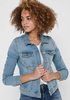 ONLY Damen Jeansjacke | Kurze Denim Übergangsjacke Blau | Basic Used Waschung