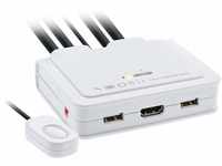 InLine 62614I KVM Switch, 2-fach, USB-C + HDMI zu HDMI, 4K, mit Audio, integr....