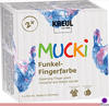 KREUL 2318 - Mucki schimmernde Funkel - Fingerfarbe, 4 x 150 ml in rosa, blau, silber