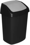 Curver Abfalleimer Swing-Top, 25 L, Plastik, Schwarz/Grau, 35 x 25 x 10 cm