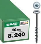 HI.FORCE, 8 x 240 mm, 50 St&uuml;ck, Teilgewinde, Tellerkopf, T-STAR plus T40, 4CUT,