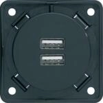 Berker Integro USB Ladesteckdose 2x USB, anthrazit matt