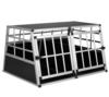 CADOCA® Hundetransportbox Aluminium Hundebox Kofferraum robust verschließbar