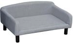 PawHut Hundesofa mit R&uuml;ckenlehne f&uuml;r mittle Hunde 82 x 54 x 36 cm Hellgrau 