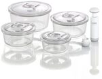 Caso VacuBoxx R-Set - 4 - extrem stabile runde Vakuumbeh&auml;lter aus Borosilikatglas,