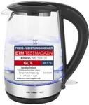 Emerio WK-123131, Glas Wasserkocher 1.7L, BPA frei, bestes Borosilikatglas, 2200